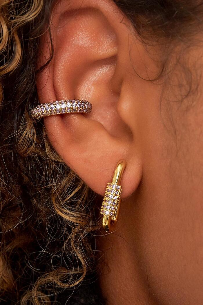 Vergoldete Ohrringe mit Zirkoniasteinen Grün Kupfer Bild3